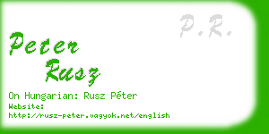 peter rusz business card